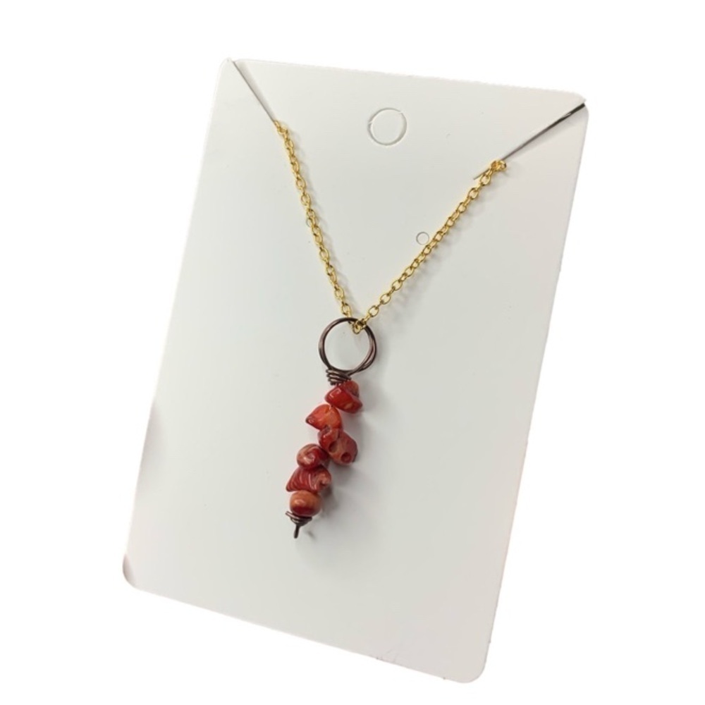 Red crystal gold necklace